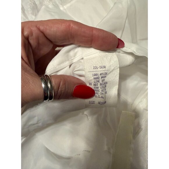 Crinoline Underskirt Petticoat Womens Medium M White Layered Vintage Dress Slip - Picture 3 of 3